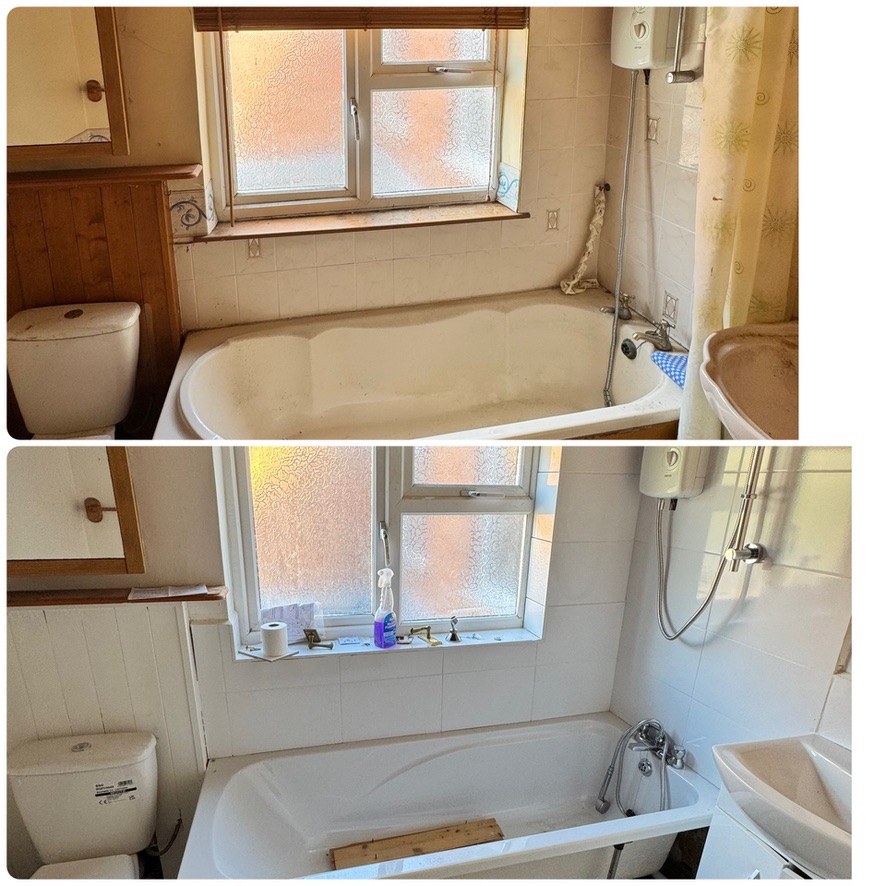 Bathroom refresh before and after