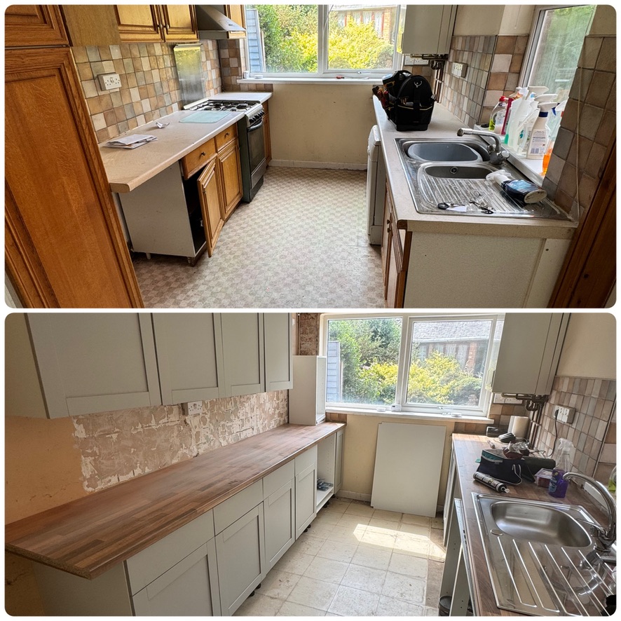 Kitchen refurbishment before and after by AG Property Services