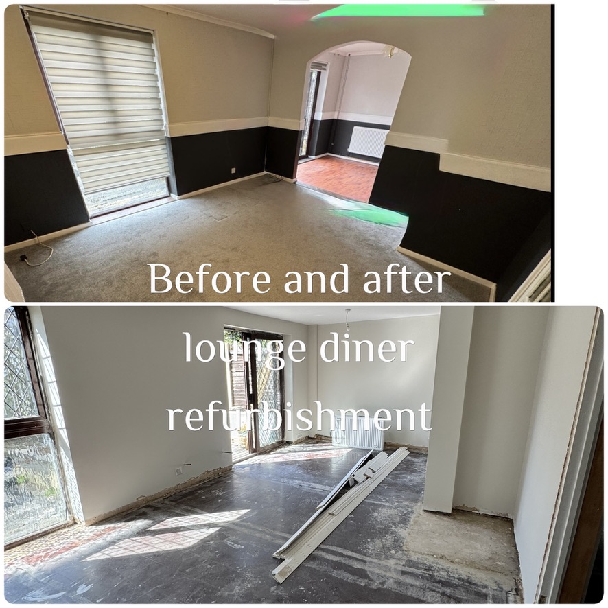 Lounge diner refurbishment before and after